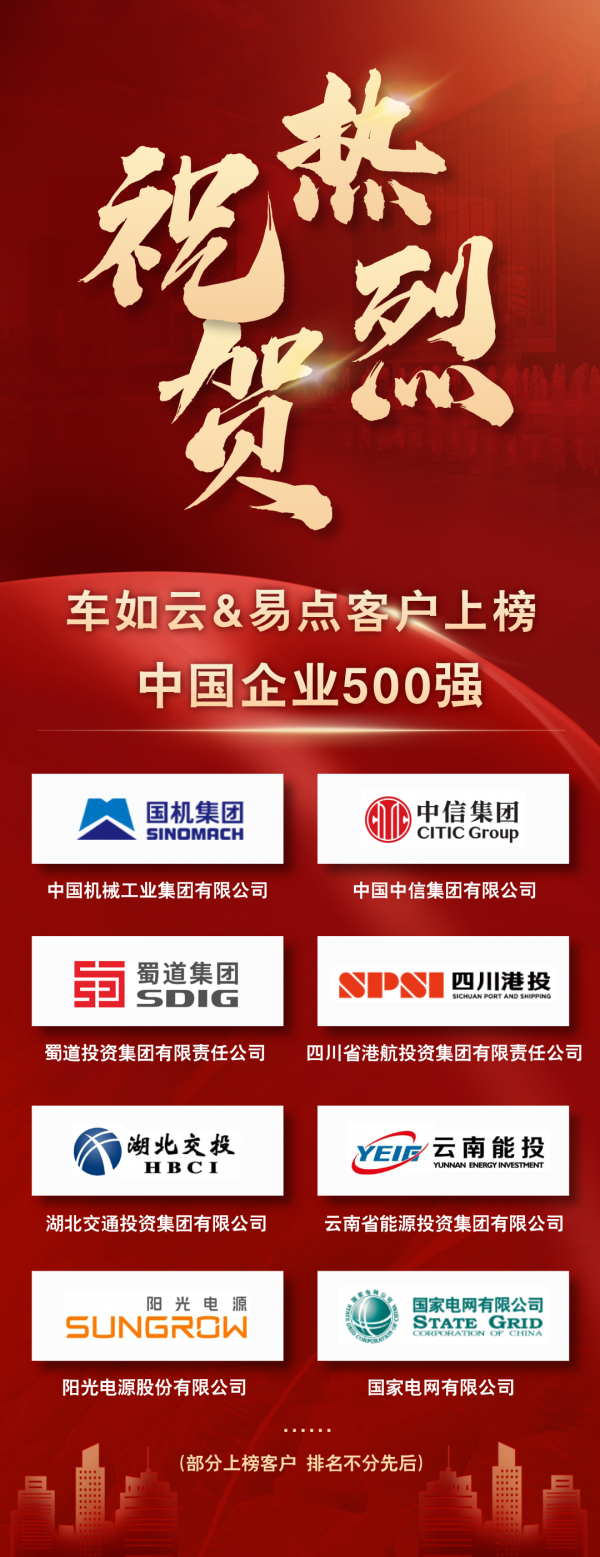 中國(guó)企業(yè)500強(qiáng)榜單中，這些企業(yè)選擇了我們！